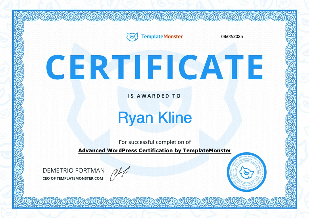 Advanced WordPress Certification by TemplateMonster